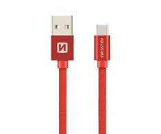 Swissten Textile Universal Quick Charge 3.1 USB-C duomenų ir įkrovimo laidas 1,2 m
