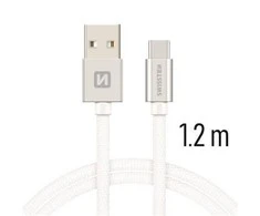Swissten Textile Universal Quick Charge 3.1 USB-C duomenų ir įkrovimo laidas 1,2 m