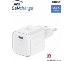 SWISSTEN GaN USB-C 20W maitinimo adapteris baltas