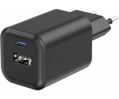 Swissten kelioninis įkroviklis GaN USB-C / PD USB-A / 18W QC / 45W