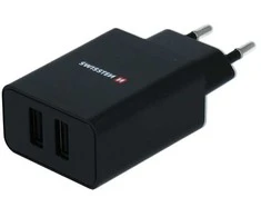 SWISSTEN SMART IC síťový adaptér 2x USB 2.1A POWER juoda (ECO BALENÍ)