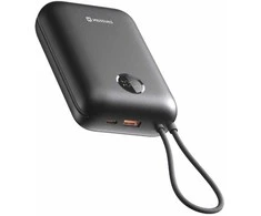 „Swissten Voltbox“ 35 W išorinė baterija, 20000 mAh, su integruotais USB-C ir „Lightning“ laidais