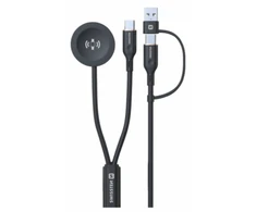 „Swissten“ belaidis 2in1 įkrovimo laidas, skirtas „Samsung Galaxy Watch“ / 2x USB-C / USB 1.2m