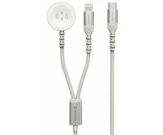 Swissten belaidis įkroviklis 2in1 Apple Watch ir Lightning USB-C 1,2m
