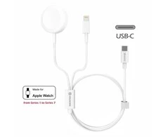 Įkroviklis Swissten belaidis įkroviklis 2in1 Apple Watch and Lightning, USB-C 1,2 M
