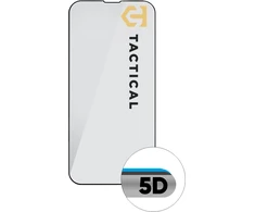 Tactical apsauginis stiklas Shield 5D skirtas Apple iPhone 13/13 Pro/14 su juodos spalvos krašteliu