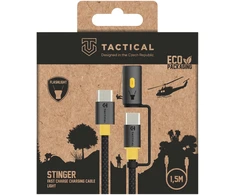 Tactical Stinger kabelis su žibintuvėliu USB-C/USB-C 1,5m juodos spalvos