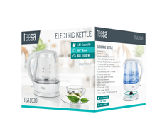 TEESA elektrinis virdulys, stiklinis, 1650 W, baltas, 1 L