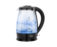 TEESA elektrinis virdulys, stiklinis, 2200 W, juodas, 1.7 L