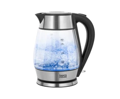 TEESA elektrinis virdulys, stiklas + inox, 2000 W, juodas, 1.7 l