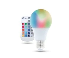 LED lemputė E27 A60 RGB + Balta 9W + RC Forever Light