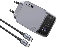 UGREEN 25871 mobiliojo įrenginio įkroviklis 65 W greitasis įkrovimas / pilkas