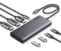 USB-C šakotuvas Ugreen CM639, 2x HDMI, DP, 2x USB, 2x USB-C 3.2 10Gbps, PD, 4K 60Hz