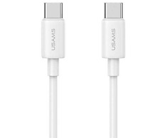 USAMS USB-C į USB-C Kabelis 60W 1mFast Charging YD Series baltos spalvos SJ711USB02 (US-SJ711)
