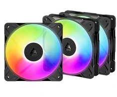 Ventiliatorius ARCTIC P12 PRO Reverse PWM PST A-RGB High-Performance Fans 120mm 4-pin 3 pcs - juodas