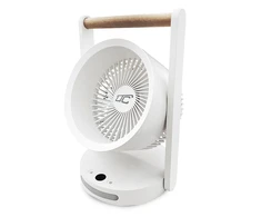 LTC Ventiliatorius BIURKOWY Z DREWNIANĄ RĄCZKĄ, POZIOMY PRĘDKOŚCI, Z LAMPKĄ NOCNĄ, WYŚWIETLACZ, WSKAŹNIK NAŁDAOWANIA , LADOWANIE USB C, 10W, 3600 mAh,6,4"