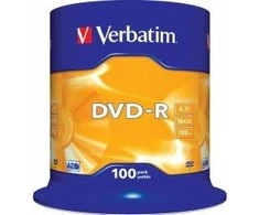 Verbatim Blank DVD-R AZO 4.7GB 16x 100 Pack Spindle