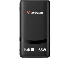 Verbatim GaN Travel Charger Fold 'n' Go 65W, 2×USB-C PD EU Plug, Juodas