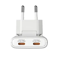Verbatim GaN Travel Charger Fold 'n' Go 65W, 2×USB-C PD EU Plug, Baltas