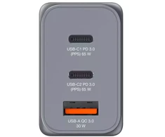 Verbatim GNC-65 GaN įkroviklis 3-Port 65W USB-A/USB-C
