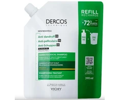 Vichy Dercos Nuo pleiskanų Normal To Oily Hair Dermatological Šampūnas Refill šampūno papildymas pleiskanojančiai, riebiai galvos odai, 390 ml