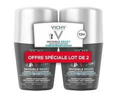 Rutulinis dezodorantas-antiperspirantas vyrams Vichy Homme Invisible Resist 72H, 2 x 50 ml