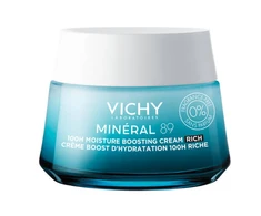 Vichy Mineral 89 100H Moisture Boosting Kreminis - Rich drėkinantis veido kremas sausai ir normaliai odai, 50 ml