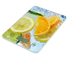 Virtuvinės svarstyklės Omega OBSKWL virtuvės svarstyklės (20 x 14,5 x 2 cm) pagamintos iš kieto 4 mm stiklo su LCD ekranu (maks. 5kg)