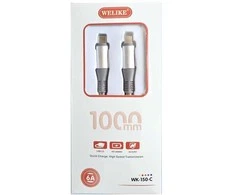 Canyon WELIKE WK-150-C USB-C įkrovimo laidas 120W PD / 1m / sidabrinis