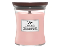 WoodWick Aromatinė žvakė (Pressed Blooms &amp; Patchouli), 275 g
