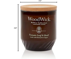 Woodwick Aromatinė žvakė (Tomato Leaf &amp; Basil), 184,0 g