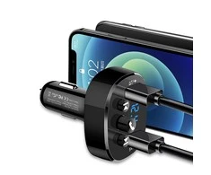 XO FM moduliatorius BCC02 Bluetooth MP3 automobilinis įkroviklis 15W juodos spalvos