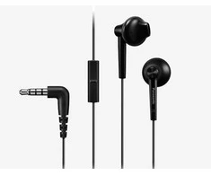 Į ausis įstatomos ausinės su mikrofonu Panasonic RP-TCM55E-K, Juodos