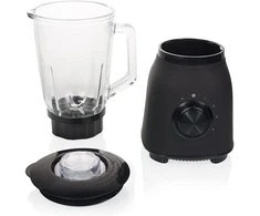Princess stacionarus blenderis, 1000 W, 1,5 l stiklinis ąsotis, 4 greičiai, juodas, nerūdijantis plienas