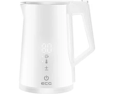 ECG EKG RK 1893 Digitouch Baltas, Dvisienis virdulys su temperatūros kontrole
