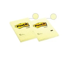 Lipnūs lapeliai Post-it, 102 x 152 mm, 100 lapelių, langeliais, geltona