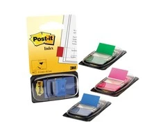 3M Lipnūs žymekliai POST-IT, 25,4 x 43,2 mm, 50 lapelių, mėlyna