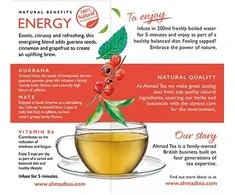 Ahmad Tea Natūrali arbata ''Energy'', vokeliuose, 20 vnt.