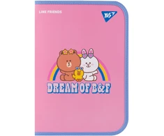 Aplankas su užtrauktuku Yes Line Friends Dream A4