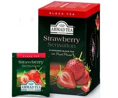Juodoji arbata Ahmad Strawberry, 20x2g