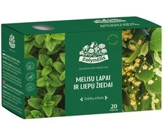 Žolynėlis žolelių arbata melisų lapai ir liepų žiedai, 24g (1,2x20)