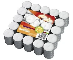 Arbatinė žvakė BOLSIUS, balta, metaliniame indelyje, 3,5h, 100 vnt.