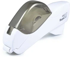 Automatinis lipnios juostos laikiklis Rapesco SupaCut™ su 2 lipnios juostos ritinėliais, baltas