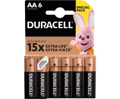 Baterijos DURACELL AA, LR6, 6vnt