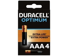 Baterijos DURACELL Optimum, AAA, 4 vnt.
