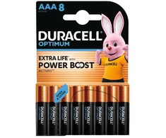 Baterijos DURACELL Optimum, AAA, 8 vnt.