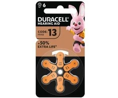 Baterijos klausos aparatui DURACELL 13 PR48, 6 vnt