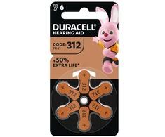 Baterijos klausos aparatui DURACELL 312 PR41, 6 vnt