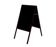 Dvipusė pastatoma kreidinė lenta BI-OFFICE 60x90, 120 cm aukštis, vyšninis rėmas, juoda lenta