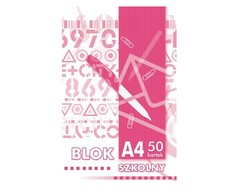 Bloknotas klijuotas KRESKA, A4, 50 lapų, langeliais